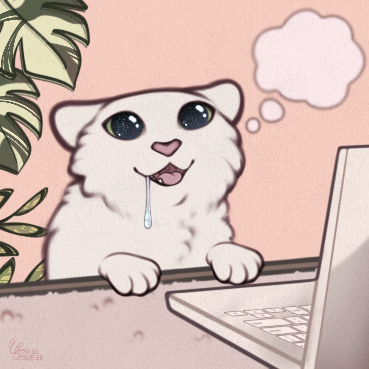 VarnessCrowe's tweet photo. Silly kitty meme YCH 🤤
✨ Price: $18 ✨
・Canines and felines only. 
・Any thought bubble item for free.
・You can add any 1 item to the interior for additional price (+$7)
・More rules in the comments~
DM/comment to claim :3 https://t.co/nczMn0wtev
