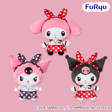 クロミ ぬいぐるみ ロックファッション マイメロディ・クロミ ロカビリーファッションぬいぐるみ 🐞🩷💜入荷