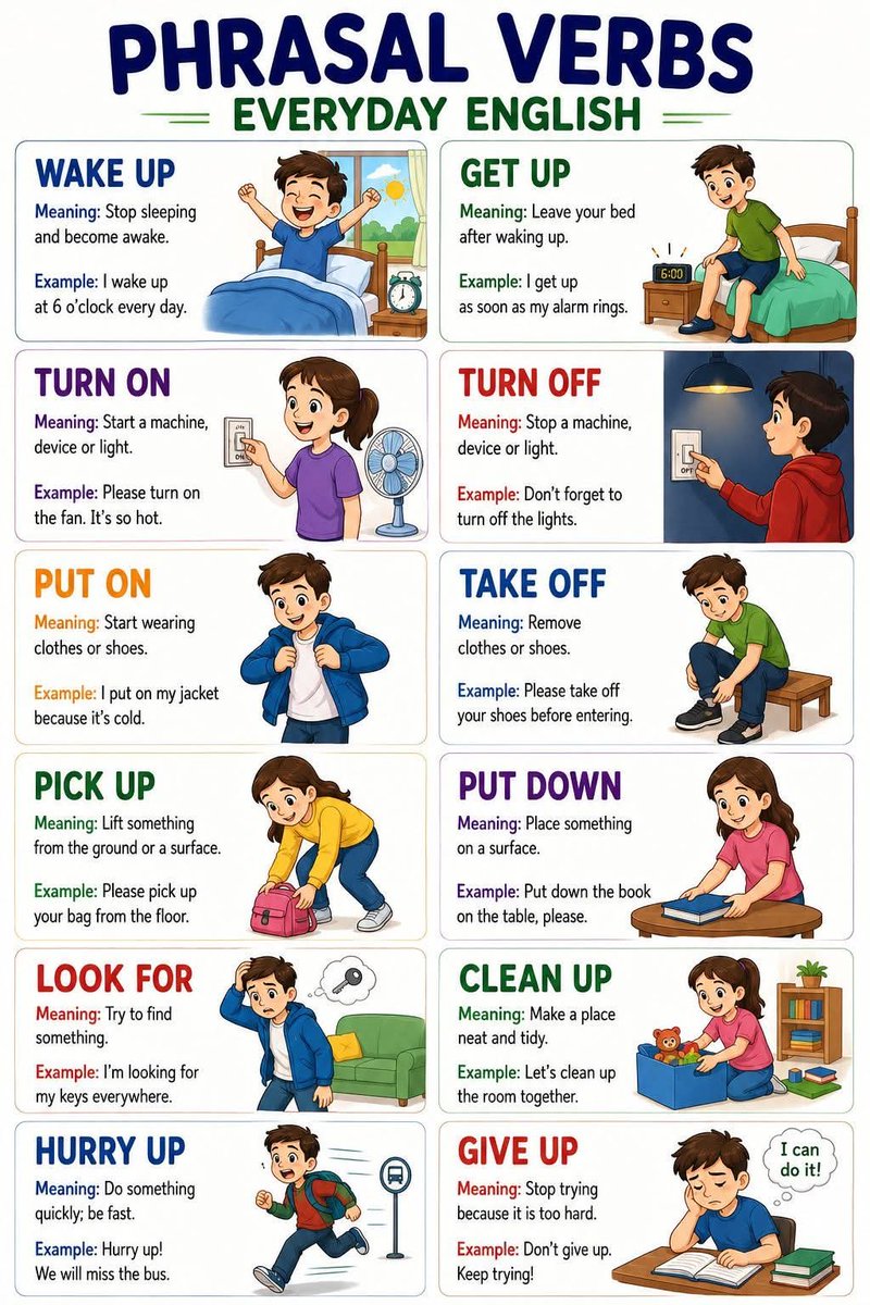 AnglictinaBezB's tweet photo. Phrasal verbs - Everyday english https://t.co/oDk5YX35nk