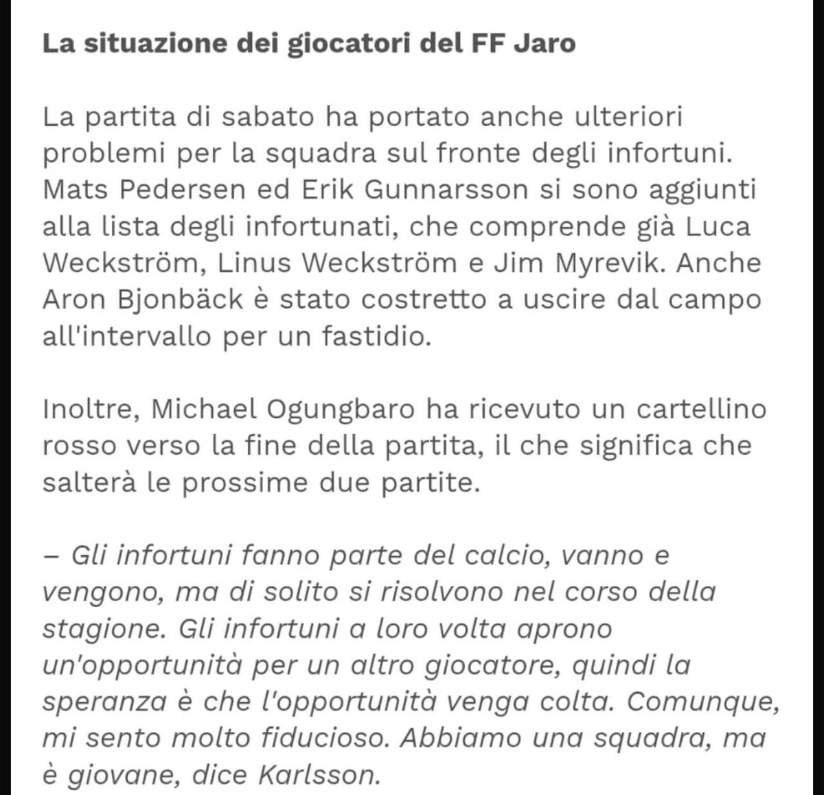 Informatore_off's tweet photo. 🚨 INFO CLAMOROSA: I bookmakers non la sanno 

🇫🇮 Lo Jaro in Finlandia oggi sarà senza vari titolari per questa partita. Ilves ne potrà approfittare e segnare anche più di un goal.

Prendiamo la quota dell' 1 + over 1,5 a 1,90

#betting #info #ValueBetting https://t.co/B0aSqi0Hmz
