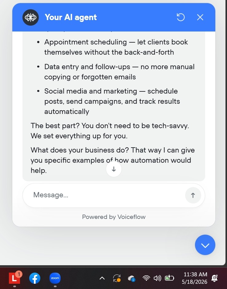 emk_jay's tweet photo. Do you need an Ai Agent that converts conversations to sales or an Ai automation workflow?
Chat with my AI Agent and book an appointment with me for your automation needs.
👉 https://t.co/kpj6fCuFxM
#aiagent #aiautomation #workflowautomation #emailautomation #crmautomation https://t.co/Jj4H0kujme
