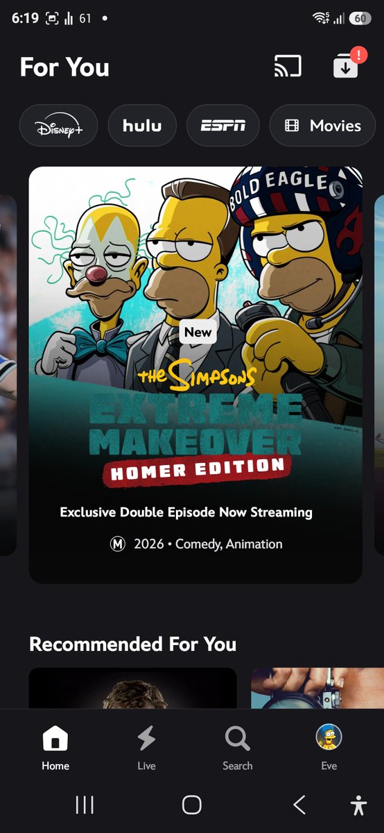 OzSimpsonsFan1's tweet photo. Evening! 🌜
I'm watching the brand new double Simpsons episode on the Disney+ app 📱

#TheSimpsons 📺
#DisneyPlus 🎬 https://t.co/B2mQ8WNyib
