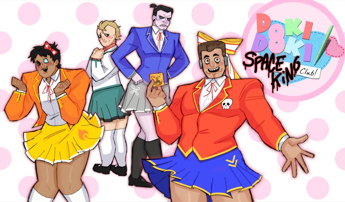 Skwimpler's tweet photo. DOKI DOKI SPACE KING CLUB! #spaceking #flashgitz #fanart @FlashgitzAnims https://t.co/CINbrisQjD