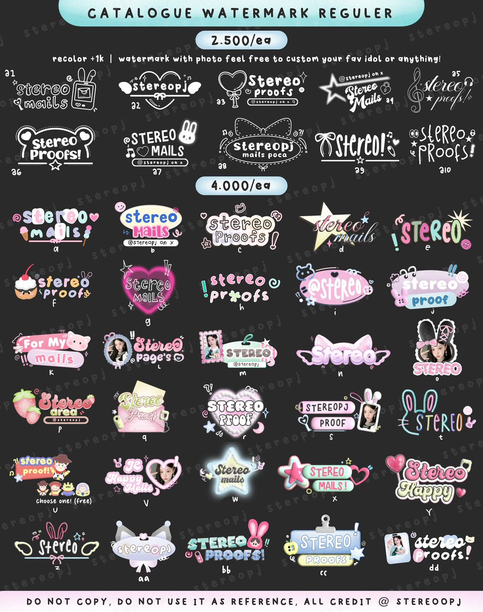azellarea's tweet photo. #zonauang 

BINGUNG CARI JASA COMMIS DIMANA?? 
@stereoopj HADIR KAK 🤩💗

— avail wm watermark keychain logo chibi poster pricelist qr deco loyalty card dll by request bisa banget yuk diskusikan duluu :3

order/tanya via wa only yaaa 📞

proses 10-20 menit buat wm reguler 2,5k-4k https://t.co/BqSd4Bq1RU