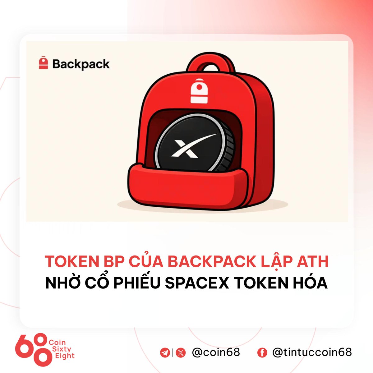 coin68's tweet photo. Cổ phiếu SPCX của Backpack ghi nhận hơn 105 triệu USD volume trong 24 giờ qua, đưa thị trường cổ phiếu token hóa trên Solana lập kỷ lục 188 triệu USD.

Xem thêm: https://t.co/3hkOlwZt5j https://t.co/zuXVK7WIVD
