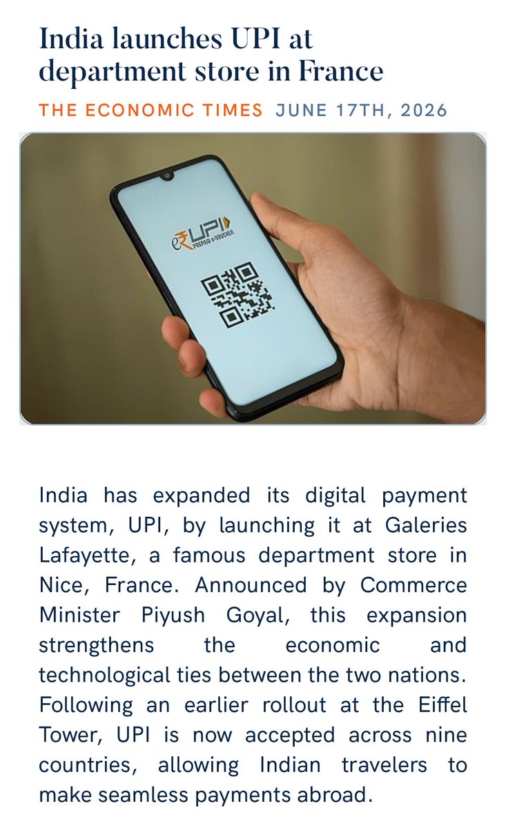 SuchdevJyotish's tweet photo. India launches UPI at department store in France
https://t.co/Q1mpJs0PBR via NaMo App https://t.co/xDiampvIOA