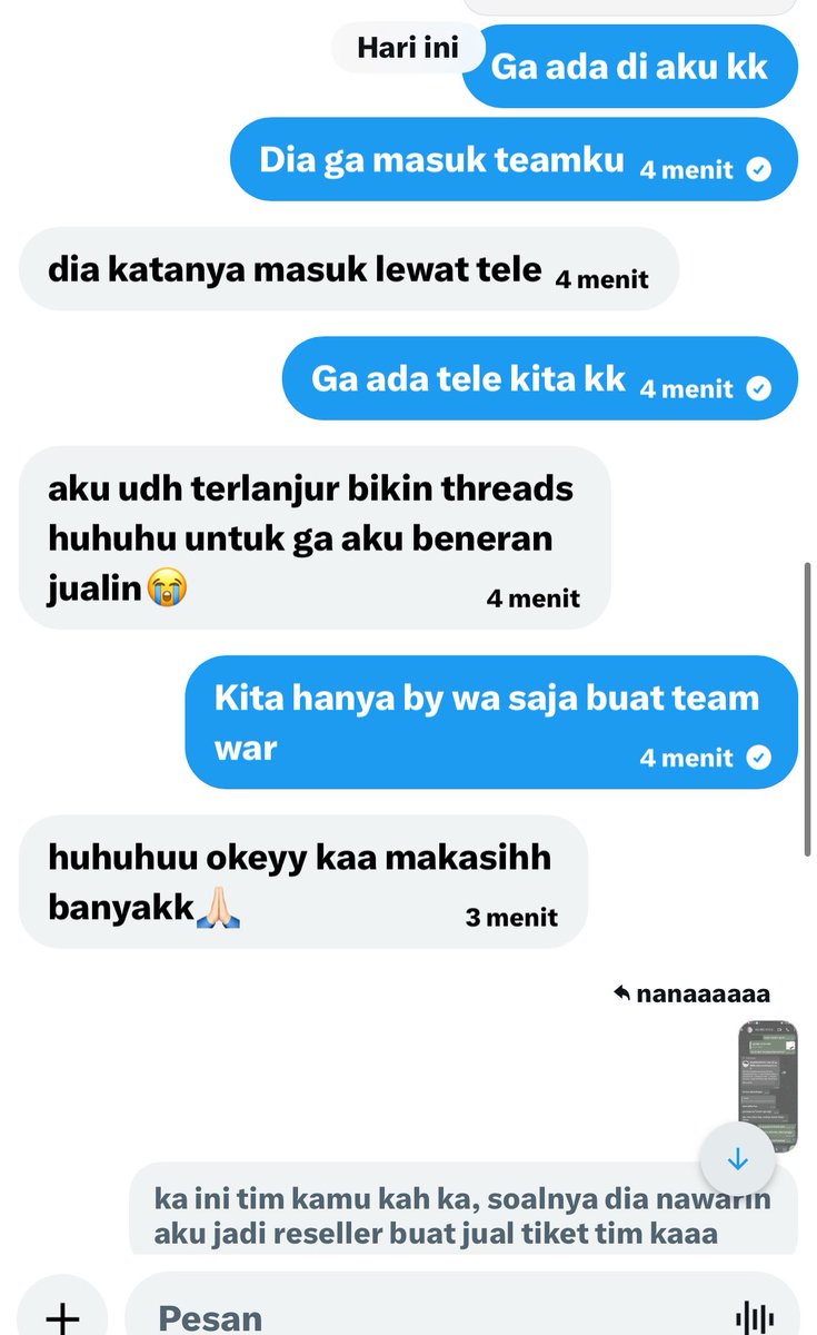 Gomerchkpop2's tweet photo. #rt
Halo guys, maaf guys aku buat  thread baru lagi . Aku cuma mau informasikan  Scammer mengatas namakan Go/ jastipku (BTS in Jakarta)

Hari ini aku mendapatkan laporan ,mohon lebih hati-hati ya. Ada pihak yang mengatasnamakan grup jastip kami @gomerchkpop  untuk melakukan penipuan. oknum tersebut mengaku jadi team war kita dan   menjual tiket BTS,  VIP PACKAGE C dan Tiket atas nama “NENI NURYANTI” data ini tidak ada di jastip kami , dan oknum tersebut juga tidak ada di grup team kita , kami sudah mengirim pesan tapi oknum tersebut memblokir wa kami, Sebelum transfer atau melakukan transaksi apa pun, pastikan dulu identitas orang yang menghubungi kalian. Jangan sampai karena terburu-buru malah jadi korban.
Tolong bantu sebarkan juga supaya makin banyak yang aware. Terima kasih 🙏

Toloh hati hati dengan nomer tlp/wa ini : +62 882-1215-3793