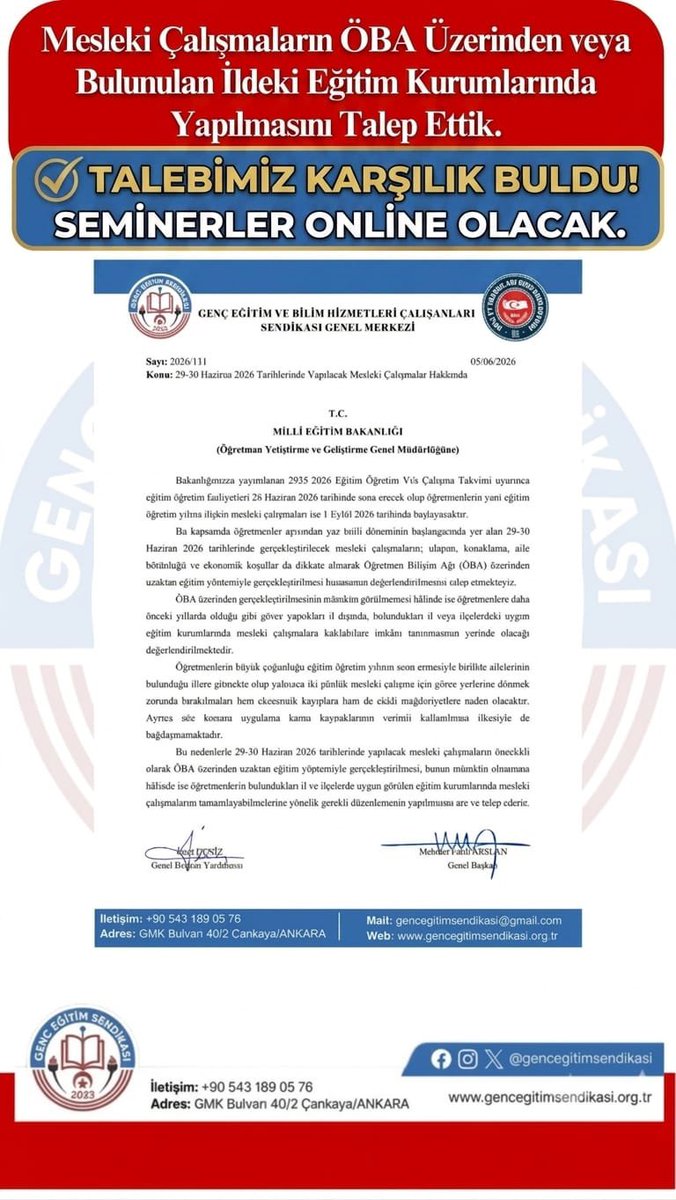 gencegitimsen's tweet photo. TALEBİMİZ KARŞILIK BULDU!

Seminerler online olacaktır. 

Hayırlı olsun. 

@mfaarslan 

#seminer https://t.co/xFmRe1rr8y