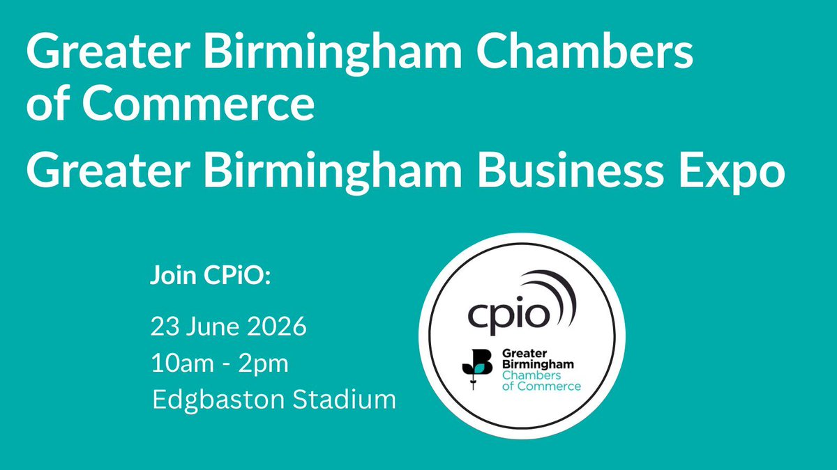CPiOSage's tweet photo. We’re excited to be exhibiting at the Greater Birmingham Business Expo 2026 on 23rd June at Edgbaston Stadium. We’d love to connect with businesses across the region and explore new opportunities.

#CPiO #GreaterBirminghamBusinessExpo #SagePartner https://t.co/Gz0zR2DFOx