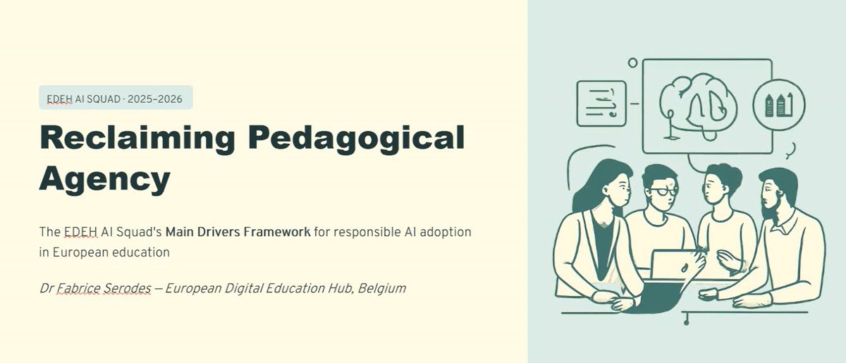 PixelFirenze's tweet photo. Fabrice Serodes presented 'Reclaiming Pedagogical Agency: The EDEH AI Squad’s Main Drivers Framework for Responsible AI Adoption in European Education' https://t.co/OdWdsQk7Ah https://t.co/UV2Sam5kOb