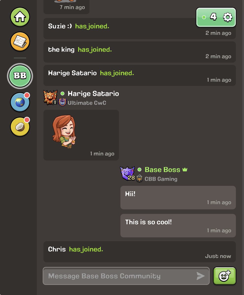 BaseBossYT's tweet photo. GLOBAL CHAT is officially BACK in Clash of Clans! 🫪🔥

There is now a Town Square, which is a channel where Community Managers, Creators and Special Guests can talk!

Also new to the game are Groups, you can now join my Official Group here:
https://t.co/pqoE8E9WOS https://t.co/uILnqZDAUu