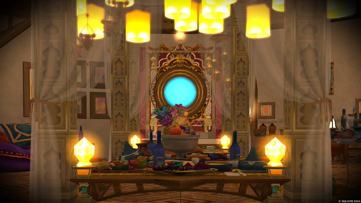 DQX_Tsubaki's tweet photo. 【ラグジュアリテントリゾート】

ちょっと贅沢なグランピング施設。
中央アジアと北アフリカのイメージをまぜこんでいます。

⛺️肉を焼き、火を囲んで語り合う庭エリアの広場。
🏠中央棟の中は1Fが食堂、2Fが特別宿泊室。

7/17までオープンハウス登録済
#ドラクエハウジング
#ツバキ不動産 https://t.co/eGxNW9VXxQ