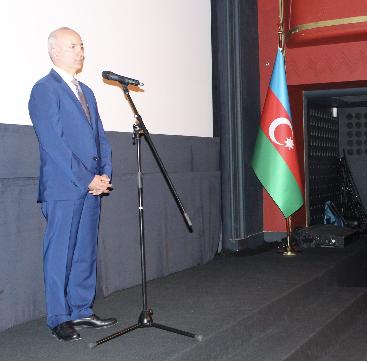 Sadigbayli's tweet photo. Delighted and proud to join the premiere screening of the documentary “Njihov Mehdi, naš Mihajlo"
("Their Mehdi, our Mihajlo") held at  Kinodvor - one of the famous art-house cinemas in Ljubljana. Produced by RTV Slovenia and written and directed by Mr. Zvezdan Martič the film revisits the bravery and courageous fight of the great Azerbaijani and Slovenian people during World War II through telling the story of one of them -  the legendary partisan Mehdi Hüseynzadeh “Mihajlo”, who had displayed great heroism during those times fighting shoulder to shoulder with the people of Slovenia. Grateful to Ms. Natalija Gorščak, president of the Management Board of RTV Slovenia for supporting this initiative. I also express my gratitude to the Ministry of Culture of the Republic of Azerbaijan, Mr. Rashad Azizov, director general of the Azerbaijan Cinema Agency (ARKA) and his team, Ms. Leyla Gasimova, director of the Azerbaijan Cultural Center in Vienna, Mr. Rafael Huseynov, Deputy Speaker of the Milli Majlis of Azerbaijan and director of the Nizami Ganjavi National Museum of Azerbaijani Literature, Mr. Andrej Kompara, president of the Slovenia-Azerbaijan Friendship Society, City Municipality of Nova Gorica, Ms. Barbara Kante, head of the local community of Šempas and Azerbaijan Television (AZTV) for their support and contribution in making this project a reality.