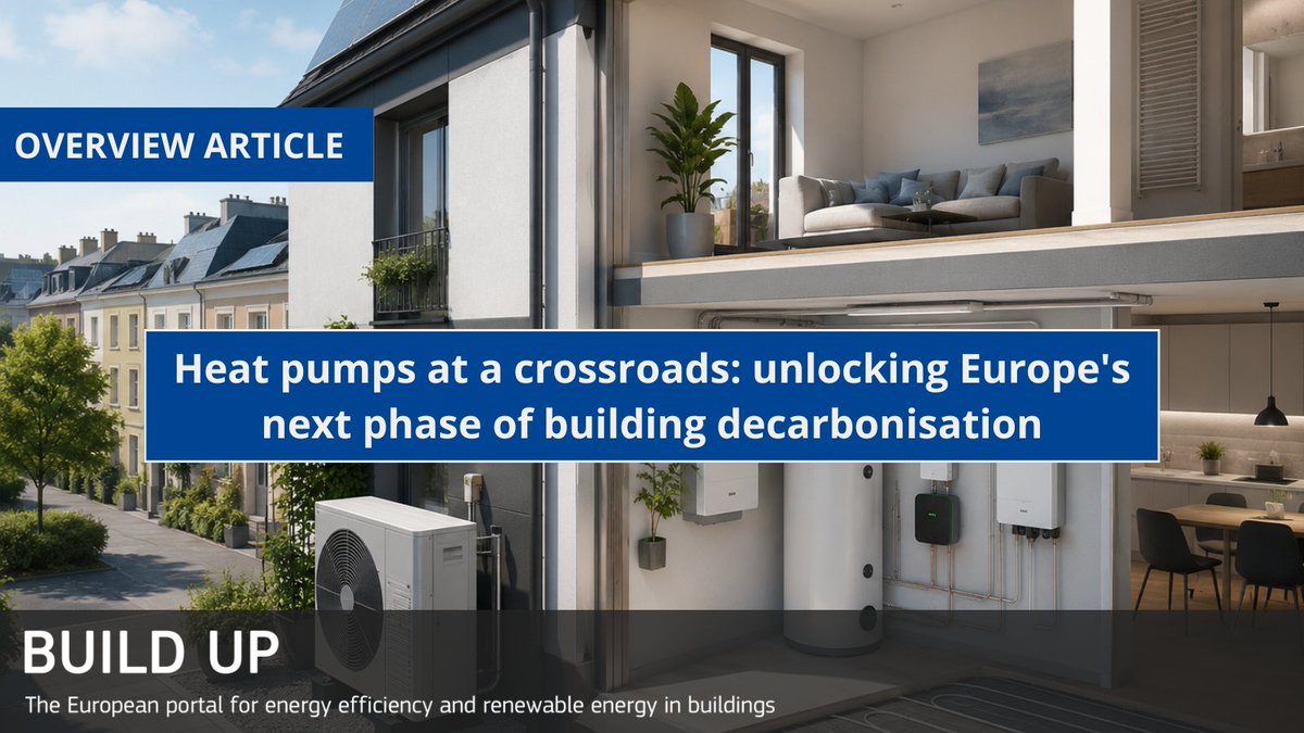 EU_BUILDUP's tweet photo. 🌍 Heat pumps at a crossroads

BUILD UP’s June Topic of the Month Overview Article explores heat pump deployment in Europe: market trends, skills, building integration, flexibility, storage, smart systems and policy.

Read the article: https://t.co/XG5BO9Y9wo

#BUILDUP #HeatPumps https://t.co/2uiCFQ5yf6