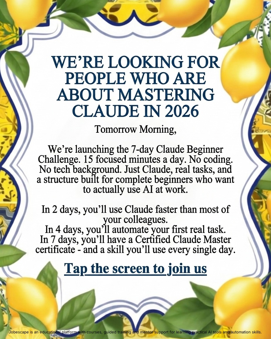 jobescape_ai's tweet photo. Full Claude Course 

Master Claude to automate repetitive tasks, build apps without coding, create real portfolio projects, and become more valuable at work.