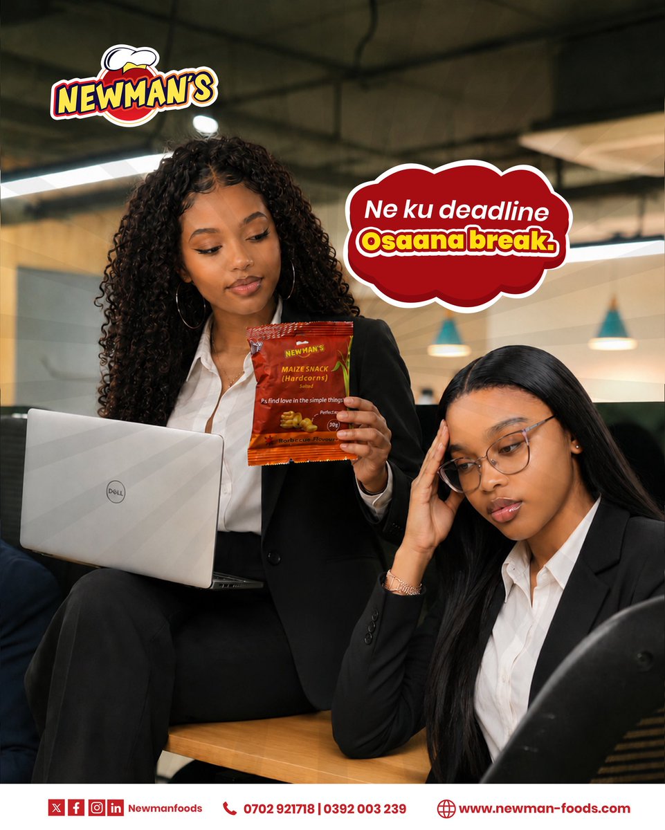 newmanfoodsltd's tweet photo. The week can get intense especially with unfinished deadlines but you will need that 5 minutes break. Enjoy it while crunching on the Newman’s flavoured maize snack to keep you active and awake.
#Newmanssnacks #wednesdaysnack https://t.co/AOeC69Sh7l
