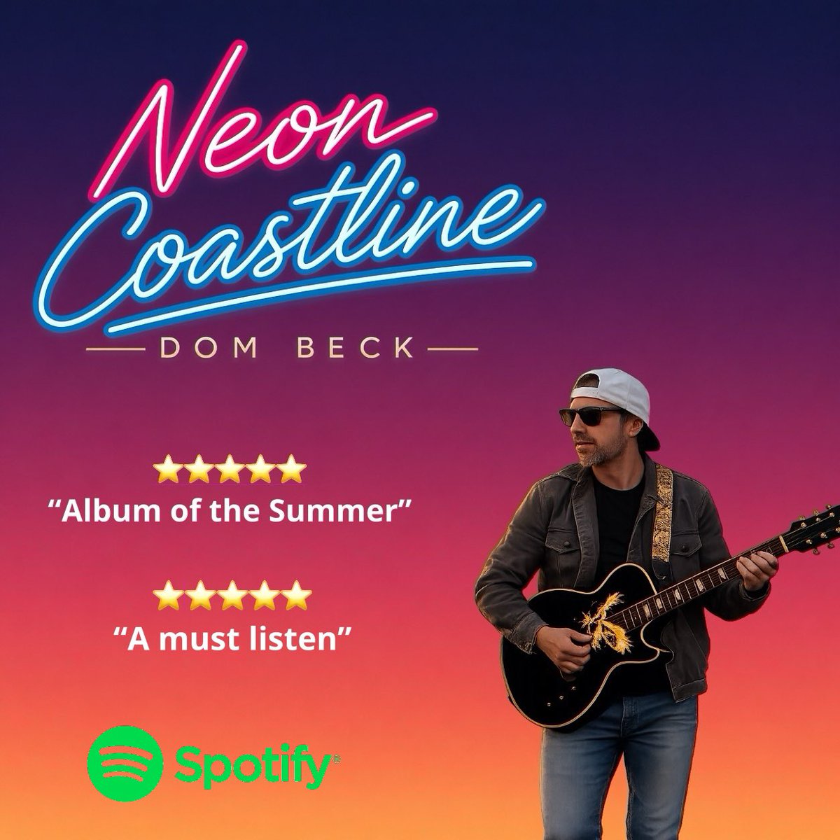 dombeckmusic's tweet photo. Just 2 Days to go… Then you can join me on the Neon Coastline and stream all 9 songs wherever you enjoy you music. Still time to pre-save link below👇
https://t.co/tGOYYlLbo5
#NewMusic #ComingFriday #Stream #Share #CountryMusic #UK #USA #WorldCup #Eng https://t.co/VFqhMgcTT5