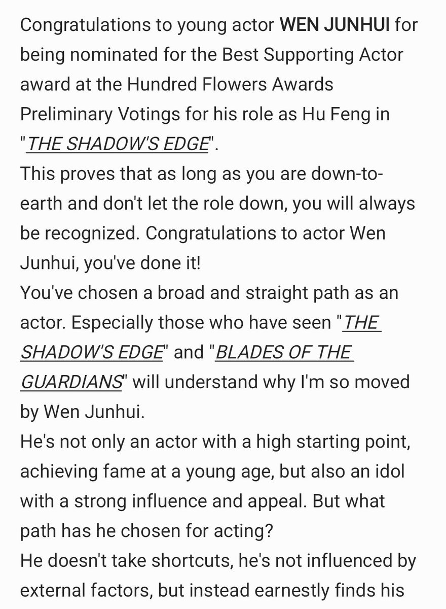 JunPOPbase's tweet photo. 猜火车trains (big movie blogger with 1M+ followers) weibo update for JUNHUI

"He believes he will be seen, and he is willing to hone himself in this way. Then, step by step, he strives and fights towards his acting dream.
This is why I look forward to him." https://t.co/Ao08NddEJB