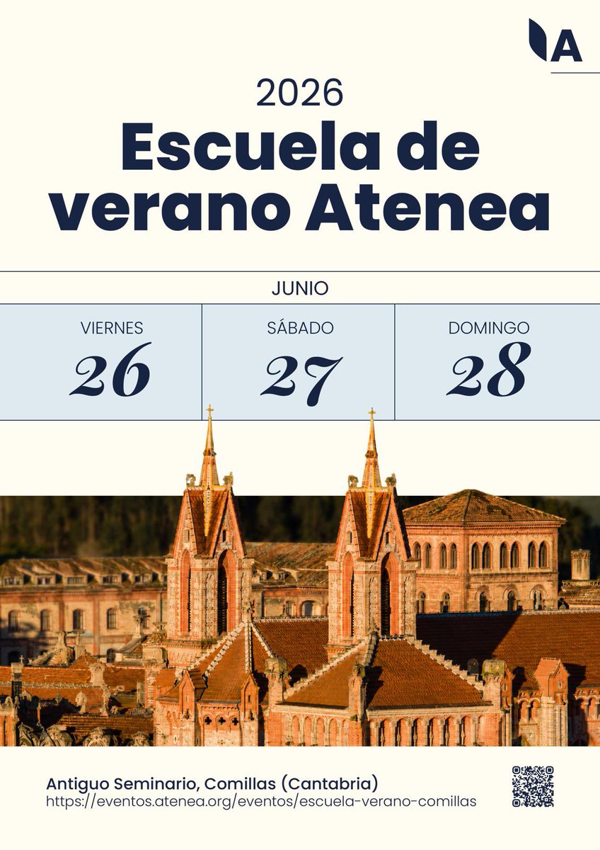 atenea_esp's tweet photo. La mejor Escuela de Verano de España. 

📅 26, 27 y 28 de junio
📍 Comillas (Cantabria)

¡Os podéis apuntar aquí! 👇🏽
https://t.co/4IShW4FA8T https://t.co/V2TZykwC7F