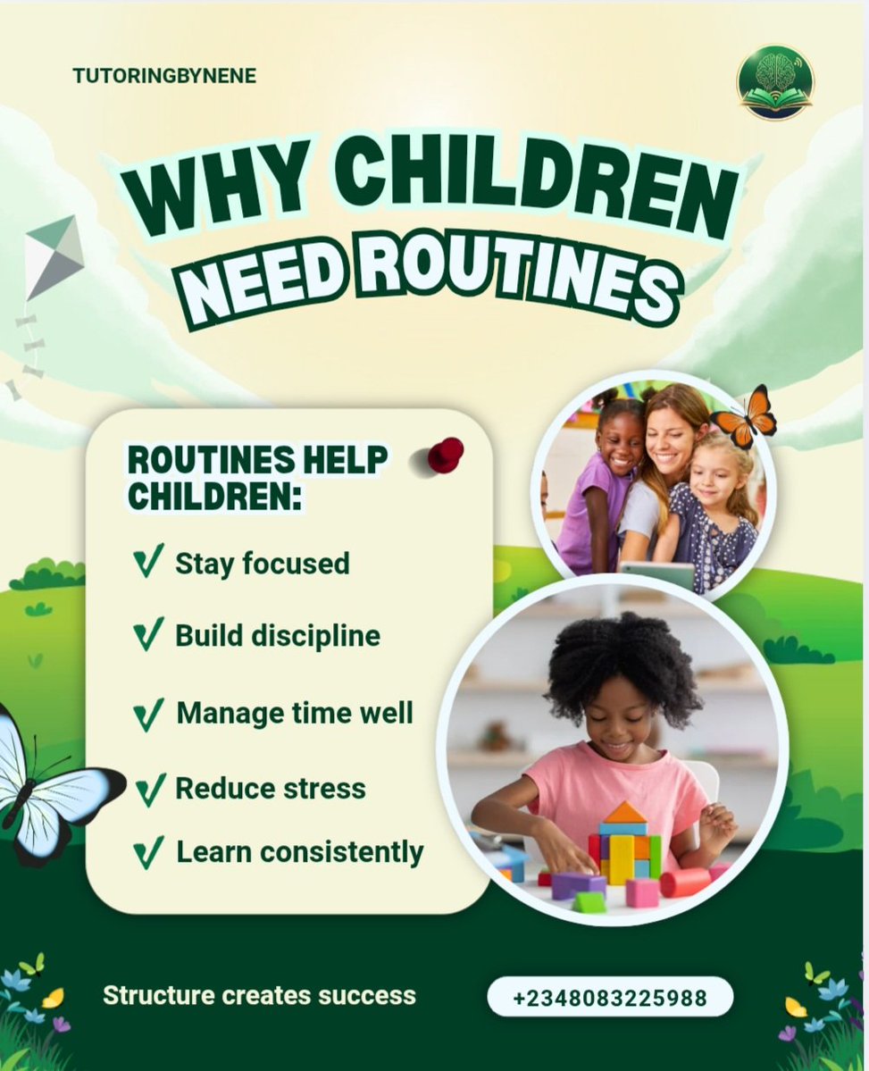 Tutorinwithnene's tweet photo. A structured routine creates the foundation for academic success. When children follow consistent learning habits, they develop better focus, stronger discipline, increased productivity, and improved academic performance.
#StudyRoutine #LearningCoach #StudentSuccess #Education https://t.co/dyLrLLGaKX