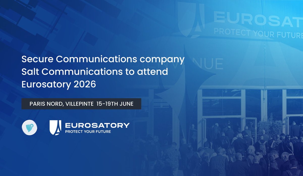 saltcontrol's tweet photo. The Salt Communications team are in Paris this week for Eurosatory 2026.

If you’d like to secure a meeting slot with the team while we’re here, email info@saltcommunications.com.

#Eurosatory2026 #Eurosatory #Paris #Defence #Security #SecureCommunications https://t.co/TcxMVrazEz
