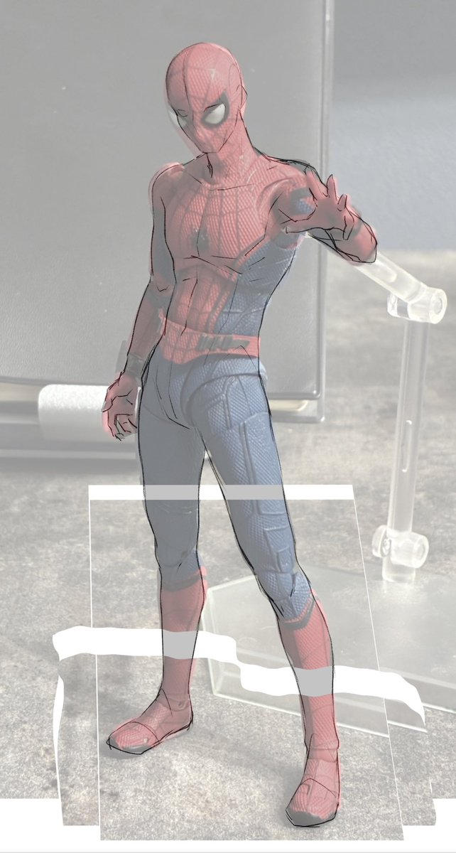 bani_lizo's tweet photo. 3Dモデルは上手く使いこなせないけど、スパイダーマンのフィギュアはデザイン上、良いガイド線がデフォで付いてるからずーっと助かってます。

ってばよ。 https://t.co/cpoX3y6LV6