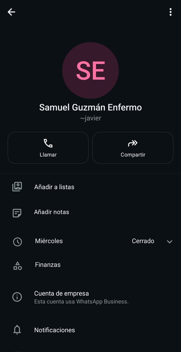 geovannymp's tweet photo. @AsociacionMi Alguien podría ver si por DaviPlata o Nequi se puede ver la identidad del número? Al guardarlo en WhatsApp, parece ser un número de empresa y se autodenomina javier. Si encuentran más información, compartan. https://t.co/b4h8izzxUG