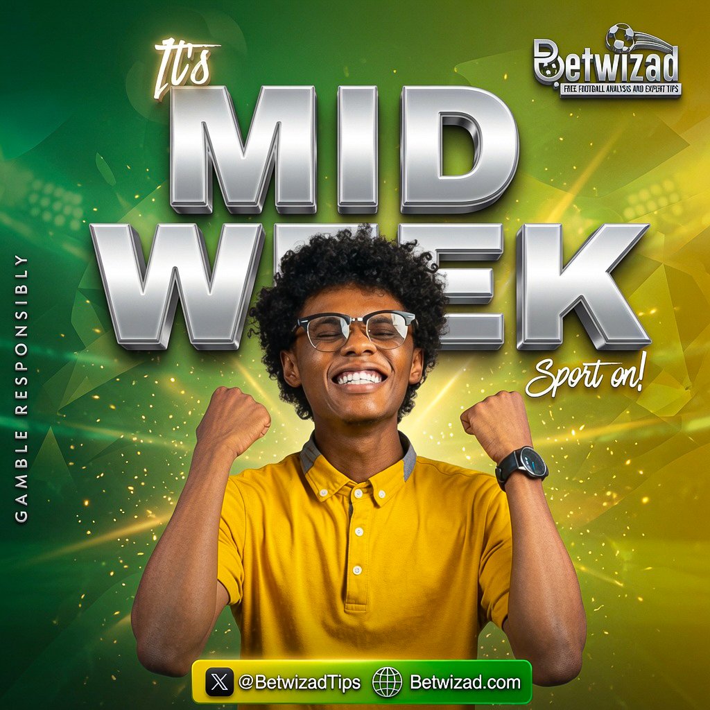 BetwizadTips's tweet photo. π It's MIDWEEK! Time to lock in those winning predictions π₯
Sport on with confidence! πͺ
Gamble responsibly β
@BetwizadTips | https://t.co/jGiWxZP5Ub
#MidWeekTips #Betwizad #FootballPredictions https://t.co/RFey8xGKjN