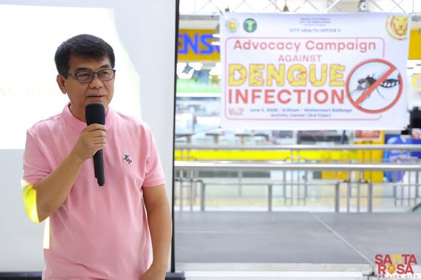 santarosacity's tweet photo. TINGNAN | Ang Pamahalaang Lungsod ng Santa Rosa, sa pangunguna ng City Health Office II, ay nagsagawa ng advocacy campaign laban sa Dengue Infection noong Hunyo 5, 2026 sa Waltermart Balibago. 

Ang inisyatibong ito ay hakbang ng lungsod upang maiwasan ang pagdami ng dengue cases sa lungsod.

📸: CIO Tonypet 

#SerbisyongMakataoLungsodNaMakabago
#TatakArcillasSerbisyongWagas
#CityofSantaRosaLaguna
#HelloSantaRosa
#SantaRosaTheLionCity🦁