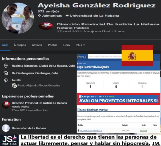 joankelincuba's tweet photo. Flavio tiene una empresa de remodelación en España. Es hijo de Ayeisha González, funcionaria de la Dirección Provincial de Justicia de La Habana. Mientras tu hijo resiste, el de la funcionaria del PCC tiene una empresa privada en España.
¿Esto es lo que tenemos que defender? https://t.co/Hbre9SYbU7