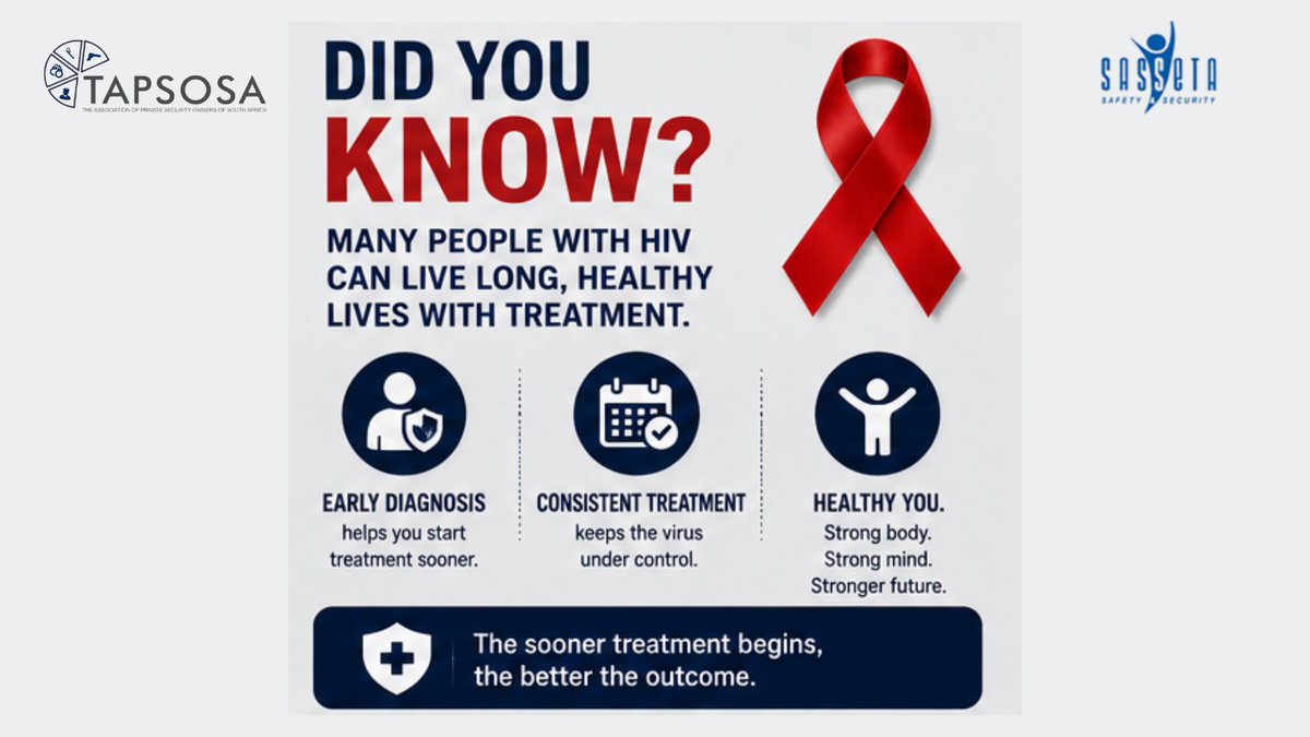 tapsosa_za's tweet photo. #TAPSOSA #HealthyOfficers #WorkplaceWellness #HIVAwareness #TBAwareness
#KnowYourStatus #EndStigma
#PrivateSecurity #EmployeeWellness
#HealthyWorkplaces https://t.co/q9ZiCnt4el