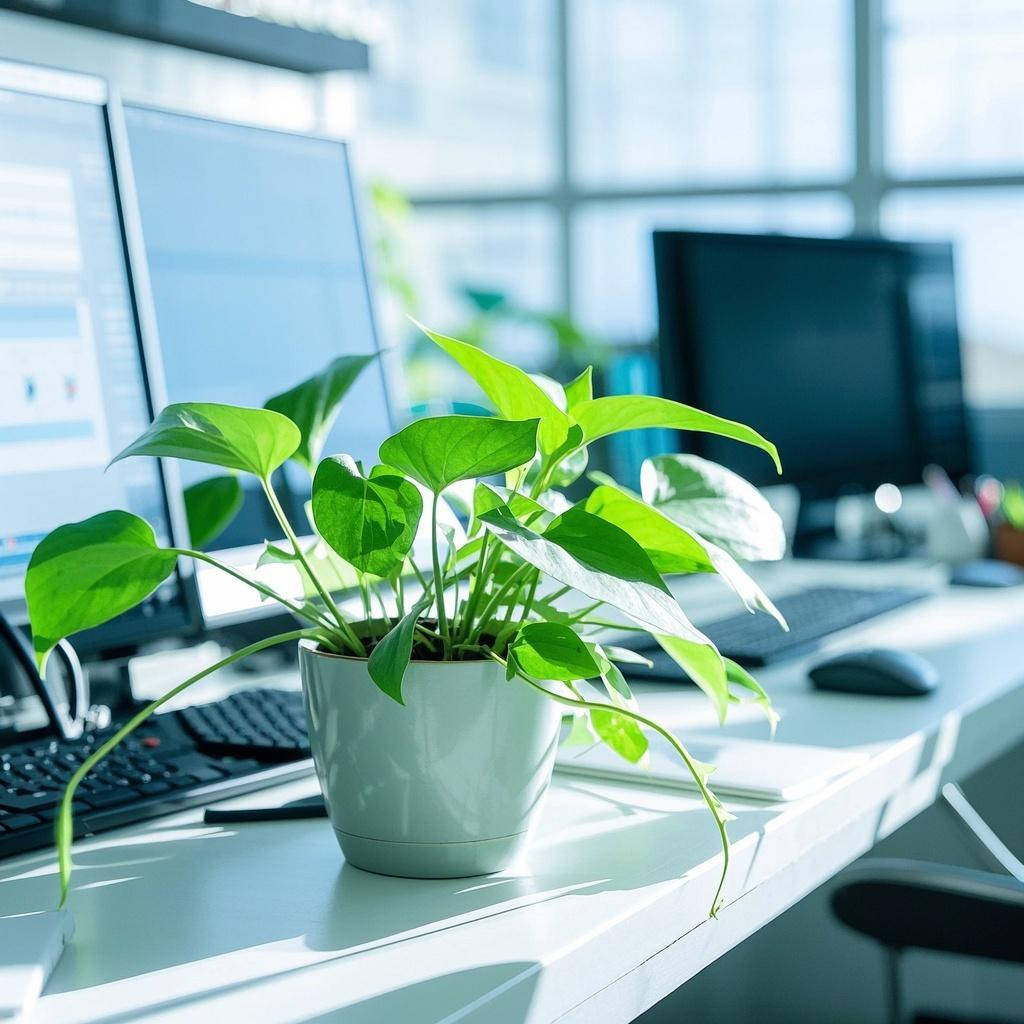 Axl3371's tweet photo. [Just found out my desk plant is actually a weed. It’s been “boosting office productivity” for 3 months… oops.  #WorkLaughs]， https://t.co/x8IOLiGFV2