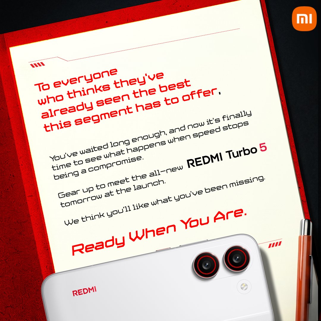alvintse's tweet photo. The global debut of #REDMITurbo5 is here!

Flagship performance, 7540mAh battery, 120FPS gaming, turbo durability — all at honest Redmi pricing.

In an industry winter where many are forced to raise prices, @Xiaomi is here to disrupt with stronger value, faster turnover, and products users truly want.

#FastestREDMIYet
