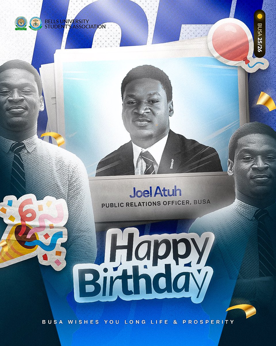 BellsStudents's tweet photo. Join us in celebrating our amazing Public Relations Officer, Joel.🥳

Thank you for being a voice of connection, clarity, and community. We appreciate your dedication and the energy you bring to BUSA.

Happy Birthday! 🥳

#BUSA https://t.co/54yGSKg6jY