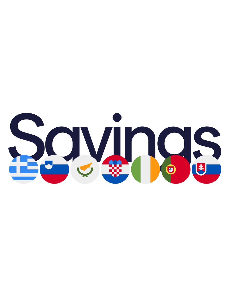 go_lightyear's tweet photo. High interest, easy access Savings is now live in more of Europe 🇪🇺 Investing involves risk

Powered by J.P. Morgan Asset Management, you can earn 2.03% APY on your euros. Tracking the European Central Bank’s rate trends, your money starts earning interest from day one and stays accessible whenever you need it. 

Available today in 🇭🇷 Croatia, ��🇾 Cyprus, 🇬🇷 Greece, 🇮🇪 Ireland, 🇵🇹 Portugal, 🇸🇰 Slovakia and 🇸🇮 Slovenia. 

Read more here: https://t.co/wmKo20CRRP 

Savings is an investment product, earning variable interest. Shown above as of June 17th and net of fees.