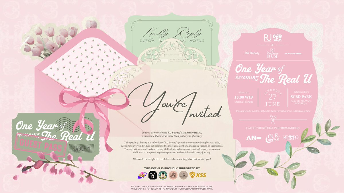 RUBeautie's tweet photo. ⠀

⠀⠀Join us as we celebrate this meaningful
⠀⠀occasion, 𝐑𝐔 𝐁𝐞𝐚𝐮𝐭𝐲 𝟏𝐬𝐭 𝐀𝐧𝐧𝐢𝐯𝐞𝐫𝐬𝐚𝐫𝐲.

⠀⠀𝓞𝒏𝒆  𝓨𝒆𝒂𝒓  𝑜𝑓  𝑏𝑒𝑐𝑜𝑚𝑖𝑛𝑔  𝓣𝒉𝒆  𝓡𝒆𝒂𝒍  𝓤
⠀⠀—————————————————
⠀⠀𝟣𝟧:𝟢𝟢 𝖶𝖨𝖡  | 27 June 2026 |  𝖲𝖢𝖡𝖣 𝖯𝖠𝖱𝖪

⠀ https://t.co/UQ2TgLkEdc