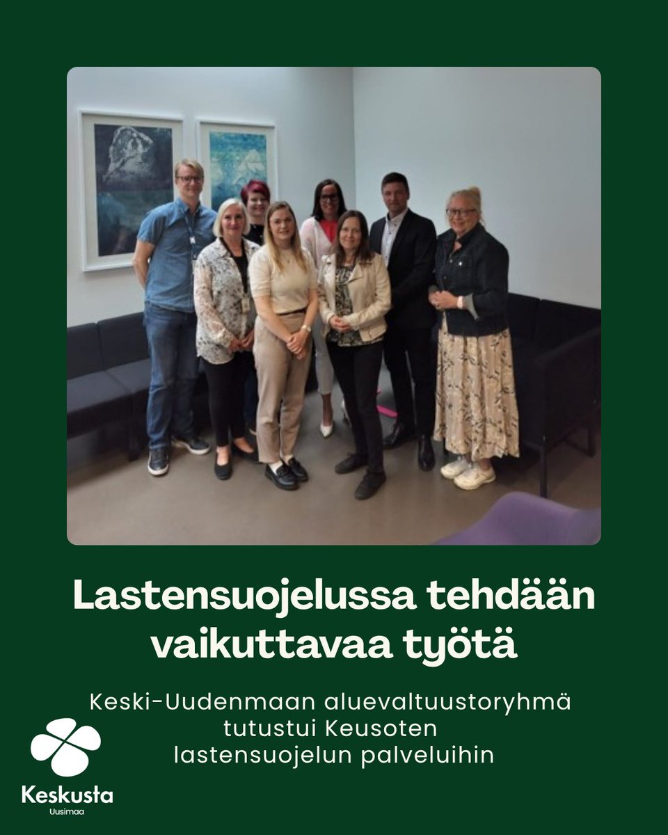 UKeskusta's tweet photo. Lastensuojelun vaikuttava työ rakentuu osaavista ihmisistä ja toimivista rakenteista 

Turvallinen lapsuus on investointi tulevaisuuteen.

Tutustuimme Keusoten lastensuojeluun ja sen kehittämiseen. Artikkeliin:
https://t.co/8EwqAwKyFC 

#Lastensuojelu #Keusote #SOTE #Keskusta https://t.co/HFy4xBEsT9