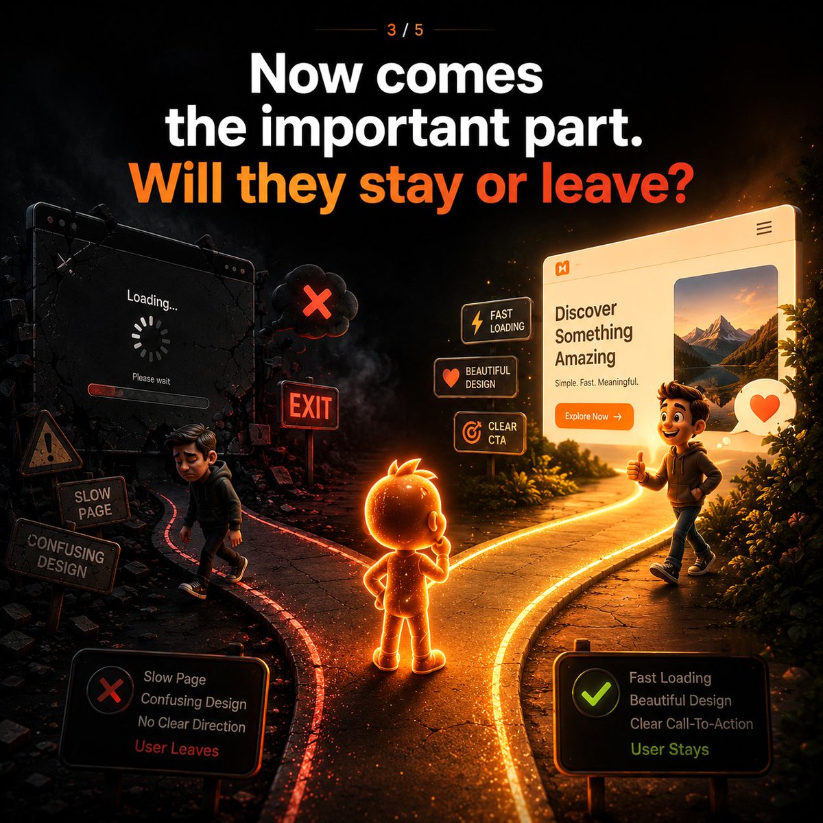 opcodera's tweet photo. A scan gets attention.

A great experience keeps it.

Fast pages, clear messaging, and strong CTAs decide whether users stay or leave.

#UXDesign #CRO #LandingPage #Marketing #EQRGen 
#QrCodeGenerator #BusinessGrowth #Codeir #indie #Analytics #qrCode https://t.co/nuyEyDUYCU