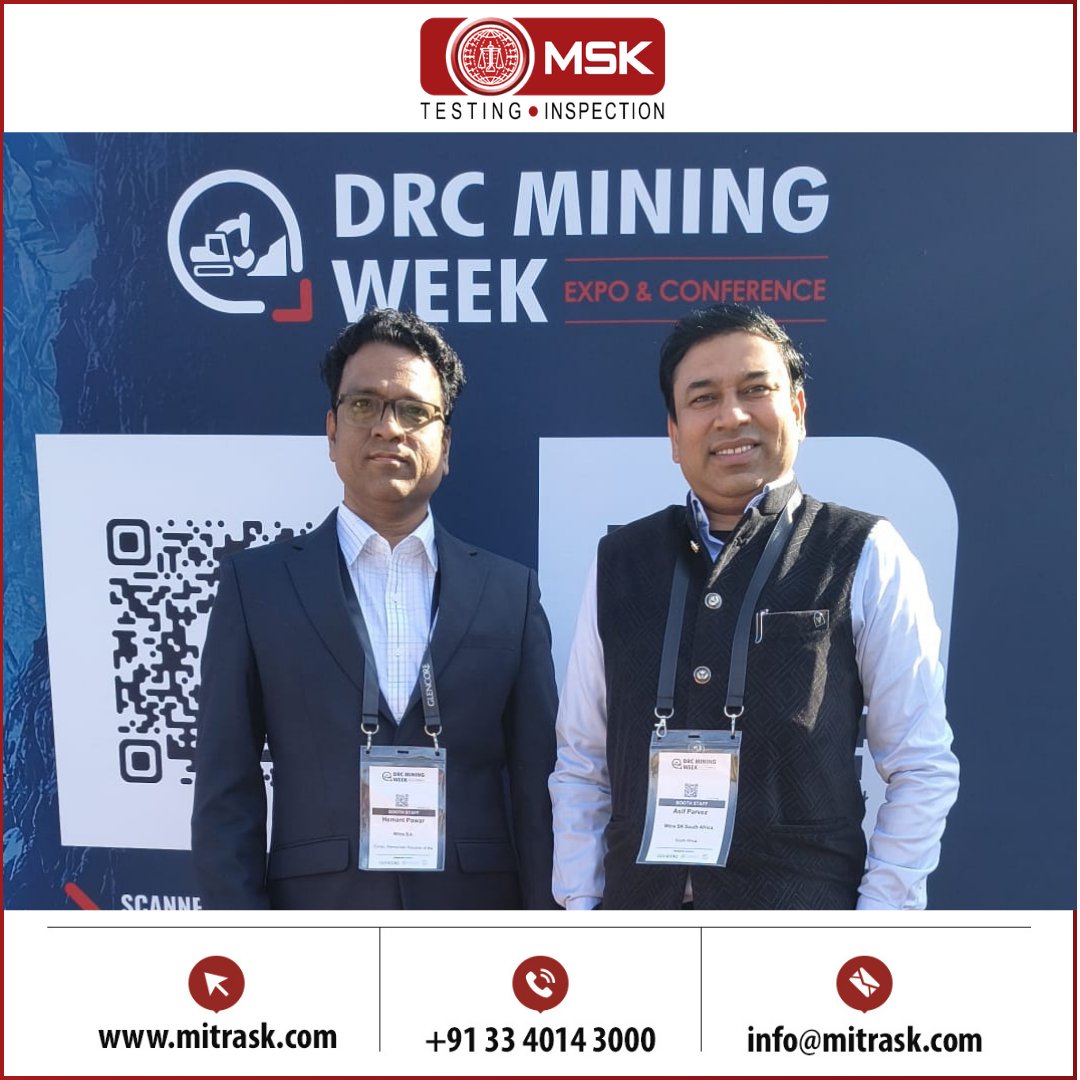 mitraskcorp's tweet photo. Kicking off @drcminingweek Hemant Powar & Asif Parvez From day 1, we are fully engaged, learning, networking, and representing the best of #MitraSK to the global mining community.
#MitraSK #TestingAndInspection
#MiningAfrica #MineralTesting #lubumbashi #GlobalTrade https://t.co/aVL6X6FpZa