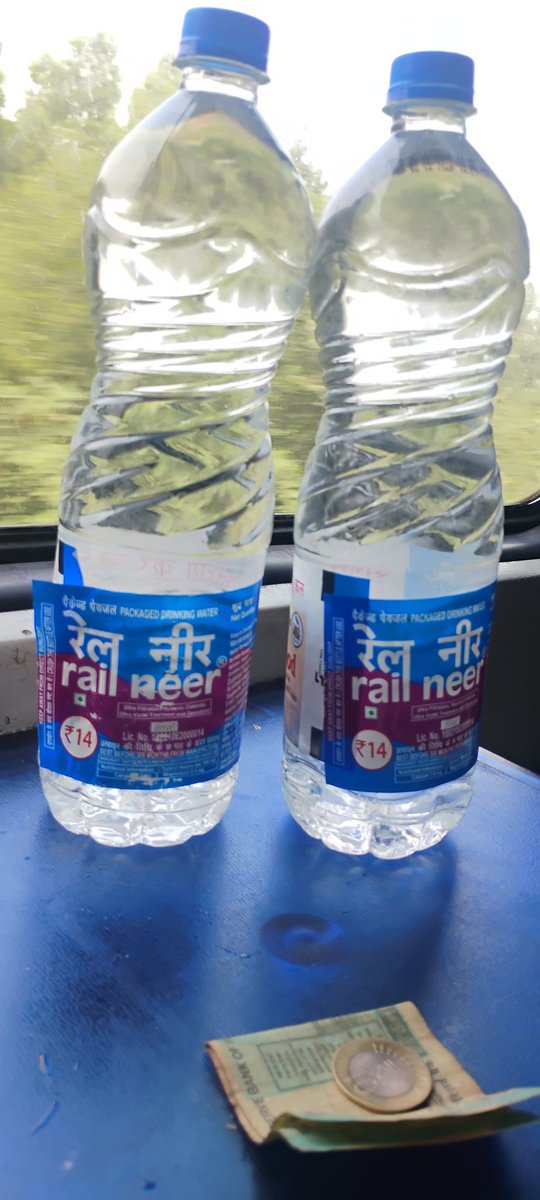 OG_ASEES's tweet photo. Traveling in surya yamuna express (14650) PNR NO - 2457395613 Bought 2 water bottles with mrp written 14 on it and paid 20 for each in 2026 also there is overcharging in irctc. @IRCTCofficial @eCateringIRCTC  @AshwiniVaishnaw https://t.co/BHLXUIThP2