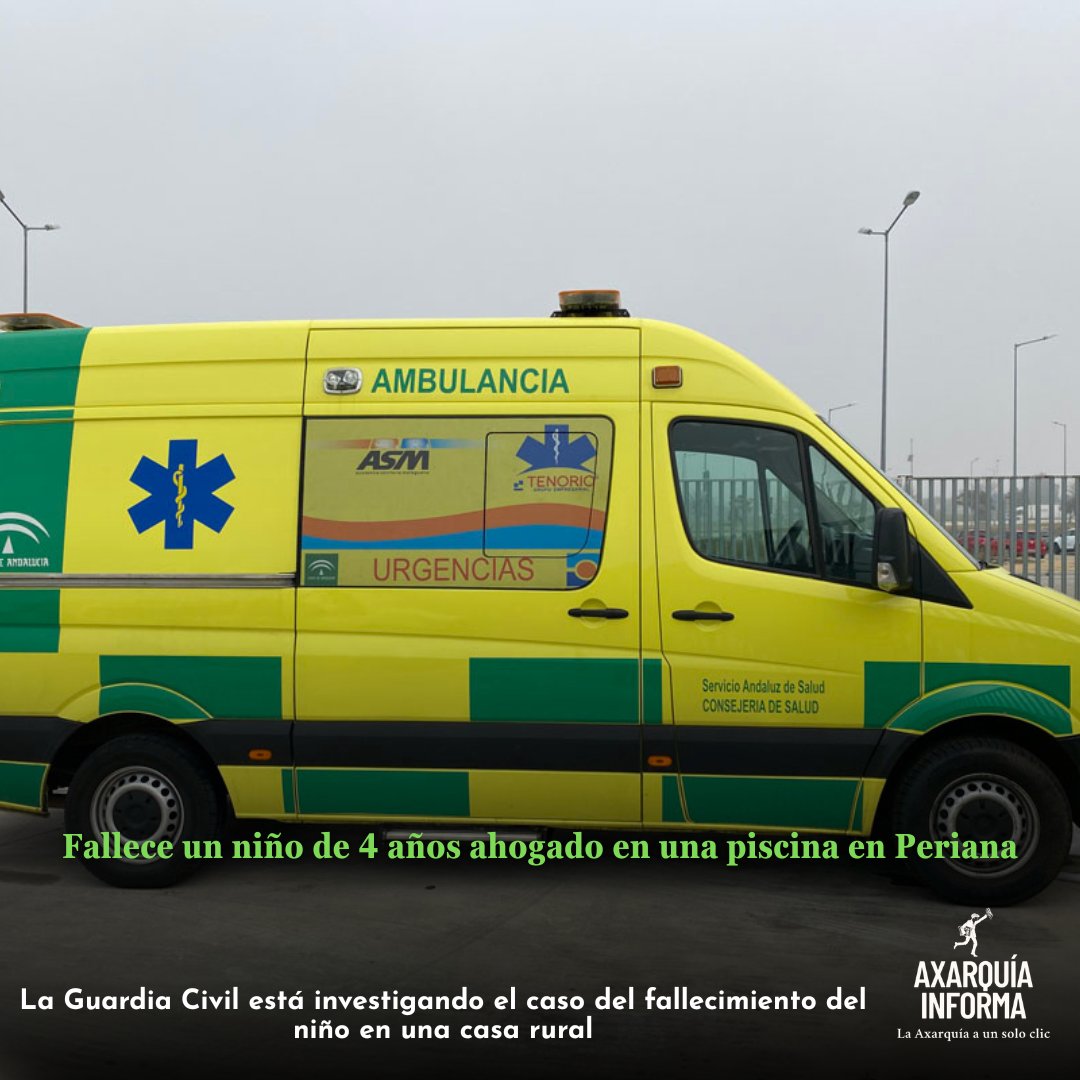AxarquiaInforma's tweet photo. En la mañana del miércoles, un niño de 4 años habría perdido la vida tras ser ahogado en una piscina de una casa rural en #Periana.

Los servicios sanitarios se desplazaron hacía el lugar, donde tan solo pudieron certificar el fallecimiento del menor.

#AxarquiaInforma https://t.co/aFXqyz77Jj