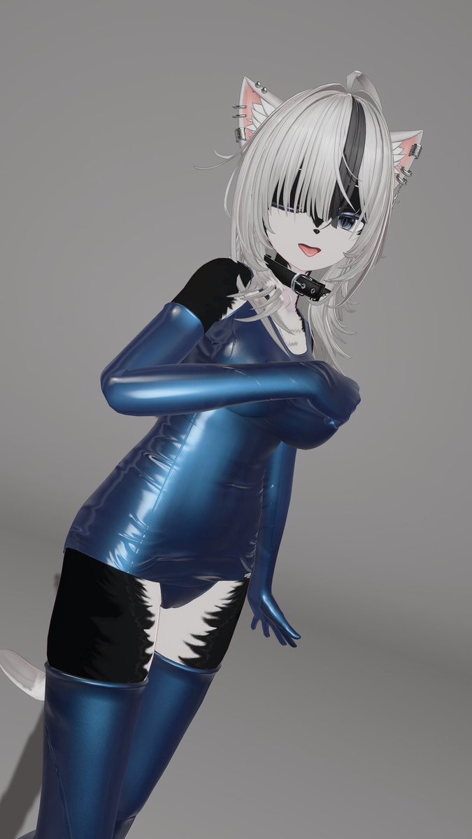 SIROGAMI_VRC's tweet photo. 最近改変で一番属性盛盛なんスク水ロンググローブニーソケモしなの(＋パーカー)な気がする https://t.co/dzjOEsNICP