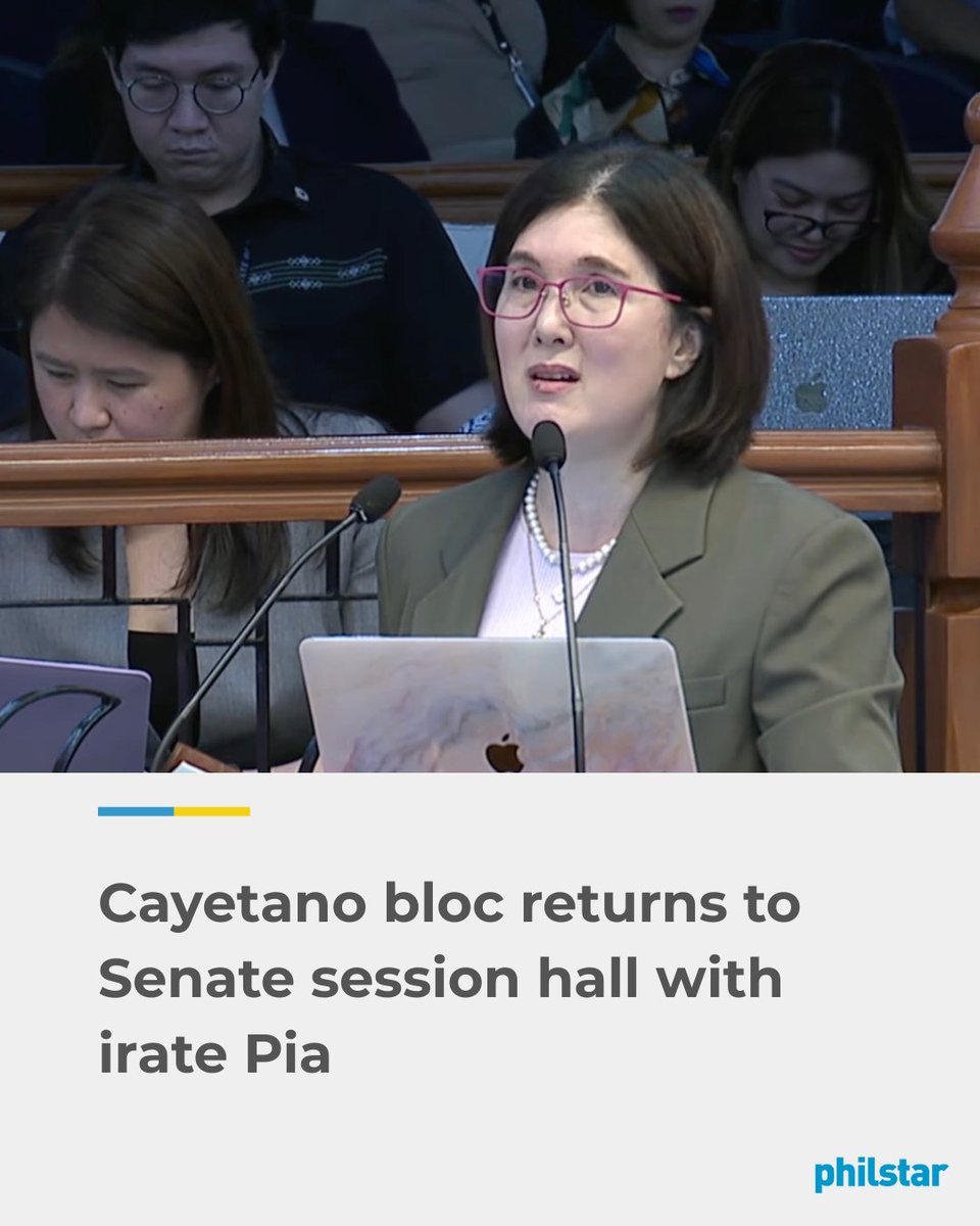 PhilstarNews's tweet photo. KUMUSTA SI PIA?

The minority bloc returned to the Senate floor on Wednesday afternoon, June 17, with Sen. Pia Cayetano visibly irate as she pelted Sen. Risa Hontiveros with terse questions over two health-related bills.

Read: https://t.co/dQdzsAryXN https://t.co/5lbIYp8Wxd
