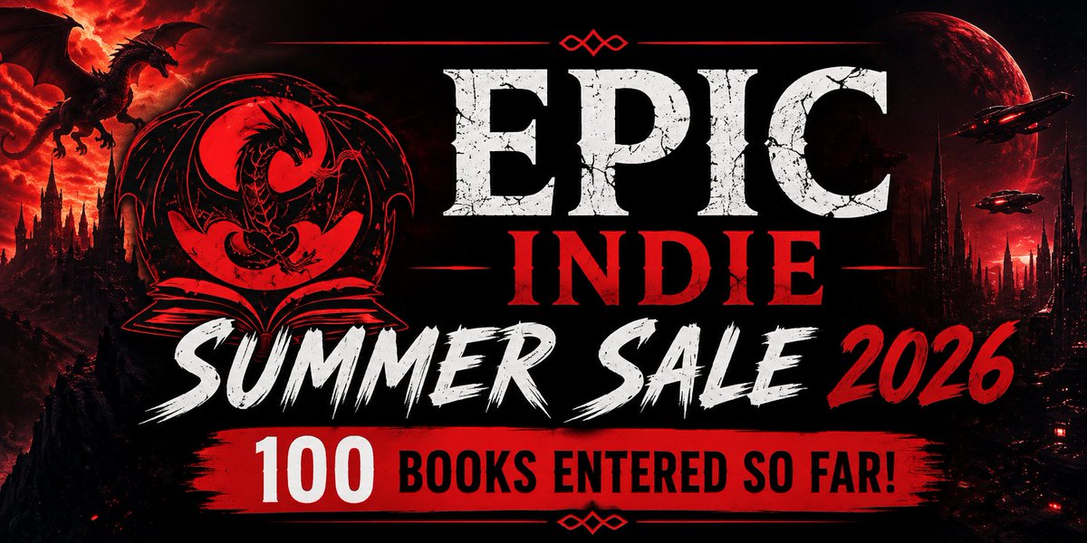 EPICIND1E's tweet photo. We've reached 100 books entered in the Summer Sale! You still have time to enter your fantasy and sci-fi novels. More details here - https://t.co/wKMTqObVqp join in and let's make it the biggest yet! https://t.co/paadglsxAQ