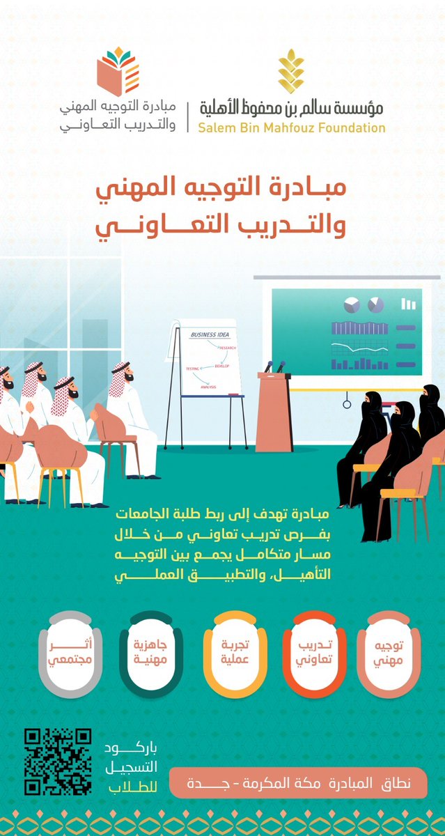 sbmfsa's tweet photo. 🎓 طالب جامعي وعندك تدريب تعاوني؟ 

حوّل تجربتك إلى بداية مهنية حقيقية من خلال مبادرة مؤسسة سالم بن محفوظ الأهلية للتوجيه المهني والتدريب التعاوني في مكة المكرمة وجدة

📌 سجّل الآن عبر رمز الاستجابة السريع أو الرابط: https://t.co/6WKtOHyGzb https://t.co/pIVDcujzxZ