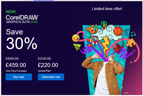 KatsBits's tweet photo. Apparently owning CorelDraw outright (perpetual licence), or paying a subscription, isn't enough to grant unlimited access to AI generation tools built into the software... creativity *will* be tokenised. https://t.co/7AmuTqFyQw