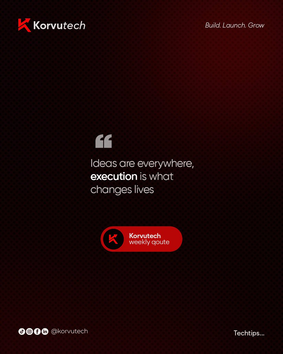 KorvuTech's tweet photo. Great execution is what transforms an idea into a brand, a product, a customer, and eventually, a success story.

Now, that’s our standard here at Korvu tech. We bridge the gap between ideas and execution by providing sustainable digital tech solutions .🚀

🚀 Let’s talk. https://t.co/amYXBiivbc
