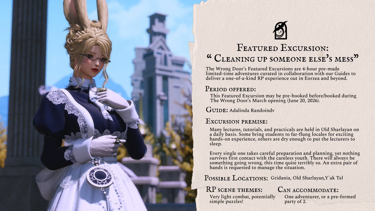 WrongDoorTavern's tweet photo. Capable adventurers have already sniped up this month's excursions! 

Don't let that deter you from requesting assistance from our amazing guides to undertake perilous quests, loathsome errands, or even a nice chat with you! 

Pre-book now: https://t.co/m1JWwQgb7h https://t.co/O5r2bKA1XB