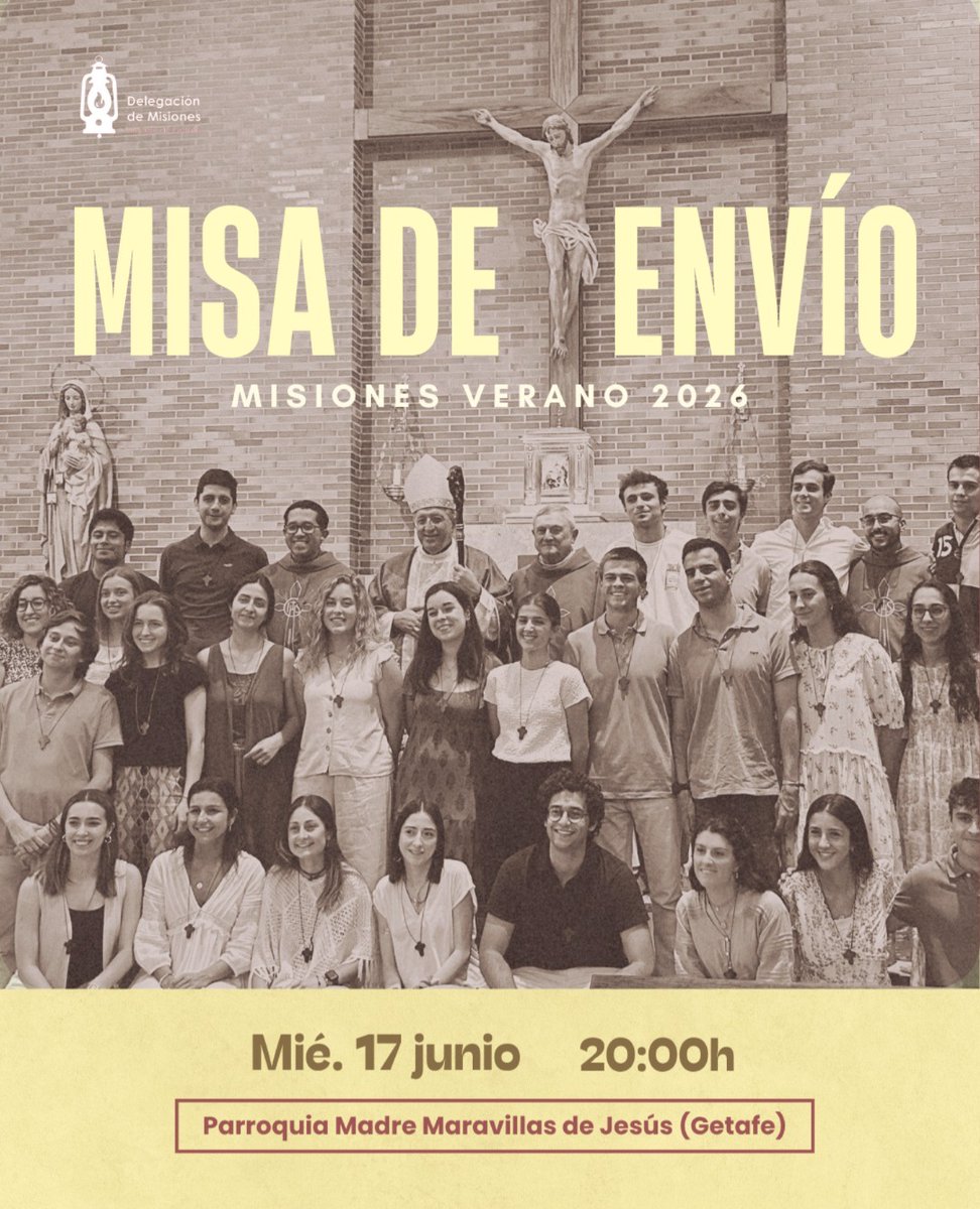 misionesgetafe's tweet photo. Esta tarde D. Ginés celebrará la Misa de Envío en Sta. Maravillas, a casi 70 jóvenes de Misión: 18 Chile, 9  Camaná, 15  El Salvador, 20  Venecia por la Deleg. de Juventud y a Tacna (Perú), grupo seminaristas @DiocesisGetafe @OMP_ES 
Recemos por los frutos de estas Misiones 🎚️🙏 https://t.co/gCLHzMuZPd