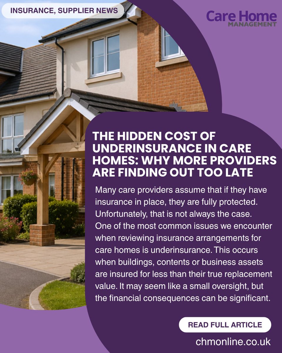 Carehomemanage's tweet photo. The Hidden Cost of Underinsurance In Care Homes: Why More Providers Are Finding Out Too Late 🚨
📎 https://t.co/8knjXwCAKz
#carehomemanagementmagazine #carehome #underinsurance #carehomes #insurance #careinsurance #caremanagement #carehomemanagement https://t.co/ActZGs8A6d